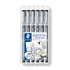 Staedtler Lumocolor 308 black fineliner, 0.05mm - 0.8mm (6-pack)
