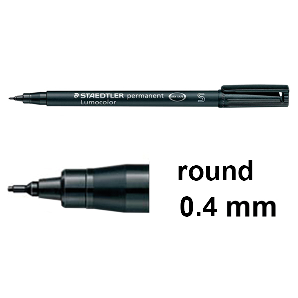 Staedtler Lumocolor 313 black permanent marker (0.4mm round) 313-9 424725 - 1