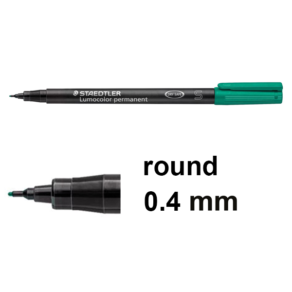 Staedtler Lumocolor 313 green permanent marker (0.4mm round) 313-5 424728 - 1