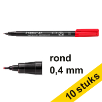 Staedtler Lumocolor 313 permanent marker red (0.4 mm round)(10-pack)  424730