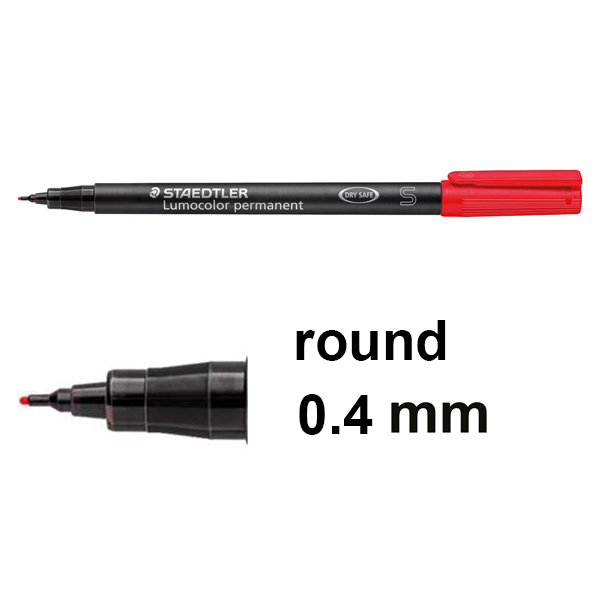 Staedtler Lumocolor 313 red permanent marker (0.4mm round) 313-2 424726 - 1