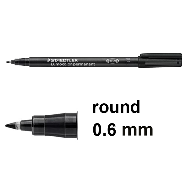 Staedtler Lumocolor 317 black permanent marker (1mm round) 317-9 424741 - 1