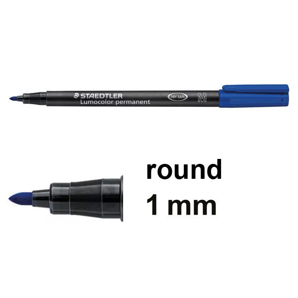Staedtler Lumocolor 317 blue permanent marker (1mm round) 317-3 424743 - 1