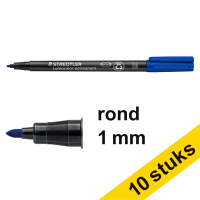 Staedtler Lumocolor 317 permanent marker blue (1 mm round)(10-pack)  424747