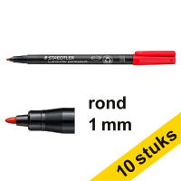 Staedtler Lumocolor 317 permanent marker red (1mm round)(10-pack)  424746