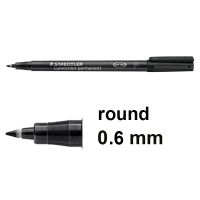 Staedtler Lumocolor 318 black permanent marker (0.6mm round) 318-9 424733