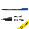 Staedtler Lumocolor 318 blue permanent marker (0.6mm round) (10-pack)