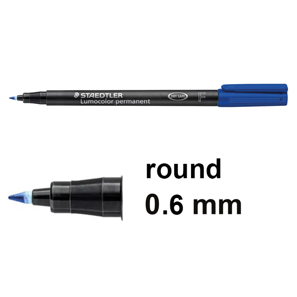 Staedtler Lumocolor 318 blue permanent marker (0.6mm round) 318-3 424735 - 1