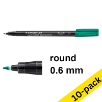 Staedtler Lumocolor 318 green permanent marker (0.6mm round)(10-pack)  424740