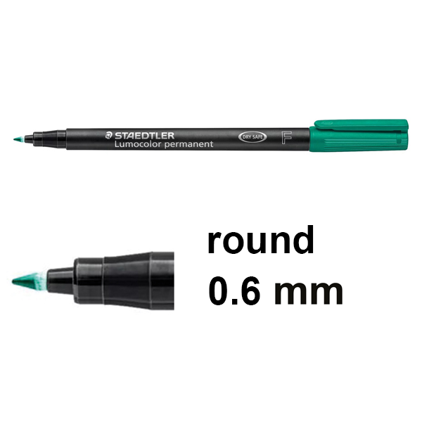 Staedtler Lumocolor 318 green permanent marker (0.6mm round) 318-5 424736 - 1