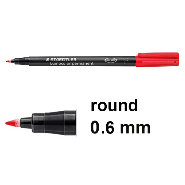 Staedtler Lumocolor 318 red permanent marker (0.6mm round) 318-2 424734 - 1