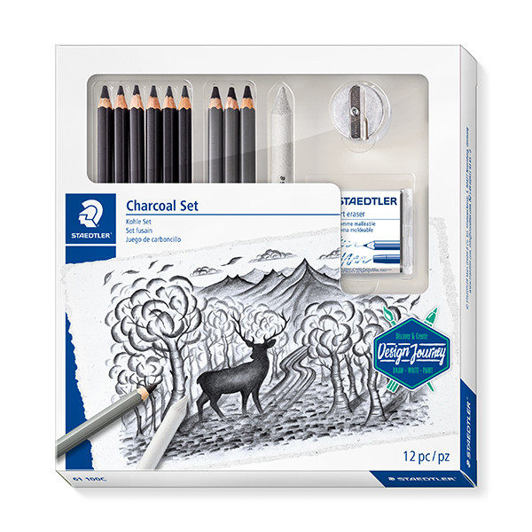 Mixed charcoal coloured pencils set | Staedtler 209642 - 1