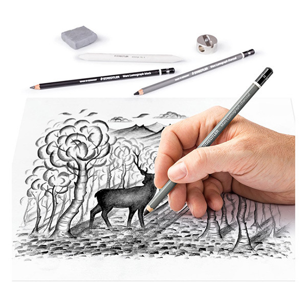 Mixed charcoal coloured pencils set | Staedtler 209642 - 3