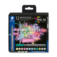 Staedtler Pigment Arts pastel colours brush pens (12-pack) 209665