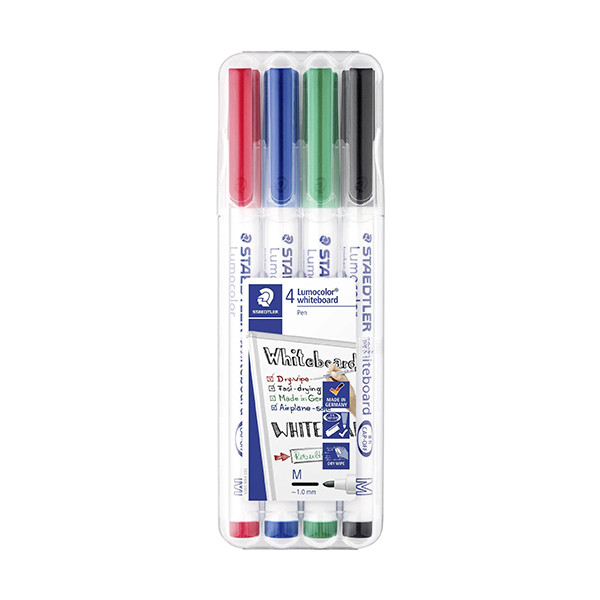 Whiteboard marker 1.0mm round | assorted | Staedtler Lumocolor 301 | 4-pack 209622 - 1