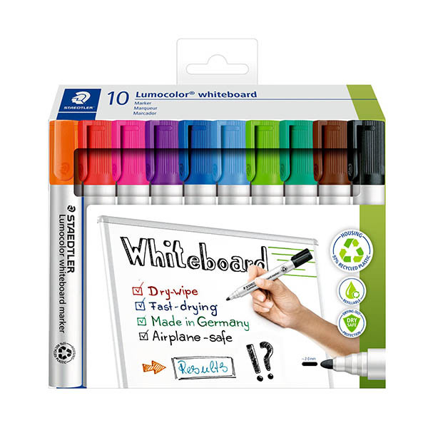 Whiteboard markers 2mm round | assorted | Staedtler Lumocolor 351 | 10-pack 280123 - 1