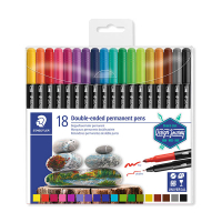 Staedtler assorted permanent marker with double tip (0.5mm - 3mm round) (18-pack) 209662 Staedtler assorted permanent marker with double tip (0.5mm - 3mm round) (18-pack) 209662