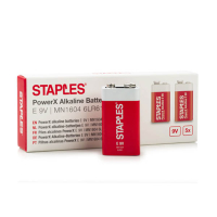 Staples PowerX 6LR61 9V E-Block batteries (5-pack) 390683