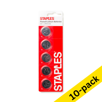 Staples PowerX CR2025 Lithium button cell batteries (10 x 5-pack) 390698 Staples PowerX CR2025 Lithium button cell batteries (10 x 5-pack) 390698