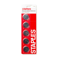 Staples PowerX CR2032 Lithium button cell batteries (5-pack) 390684