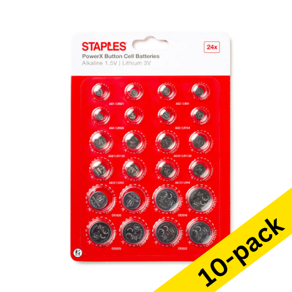 Staples PowerX button cells multipack (10-pack) 390697 - 1