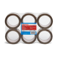 Staples brown packaging tape, 50mm x 66m (6-pack) 068833