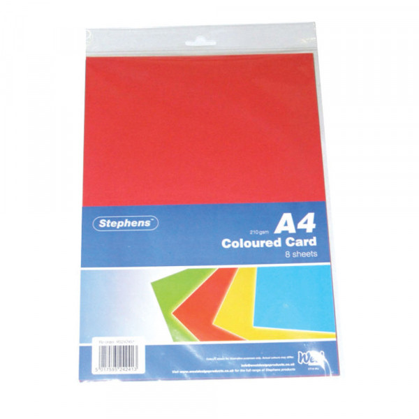Stephens Assorted Coloured Card (Pack of 80) RS242451  068809 - 1