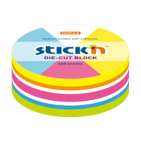 Stick'n Die-Cut assorted neon circle notes, 61mm x 70mm (250 sheets) 21830 201734