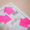 Stick'n Die-Cut magenta arrow-shaped notes 70mm x 70mm 21181 201844 - 2