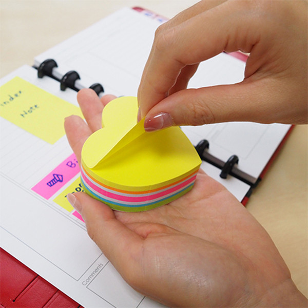 Stick'n Die-Cut neon coloured heart-shaped notes 61mm x 70mm 21836 201848 - 3