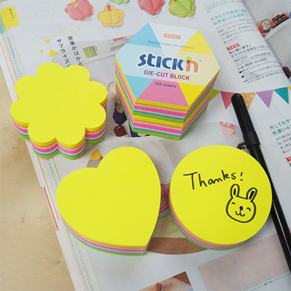 Stick'n Die-Cut neon coloured heart-shaped notes 61mm x 70mm 21836 201848 - 4