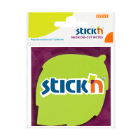 Stick'n Die-Cut neon green leaf-shaped notes 70mm x 70mm 21180 201843