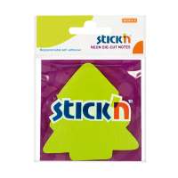 Stick'n Die-Cut neon green tree-shaped notes 70mm x 70mm 21592 201847