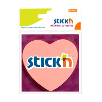 Stick'n Die-Cut neon pink heart-shaped notes 70mm x 70mm 21448 201845