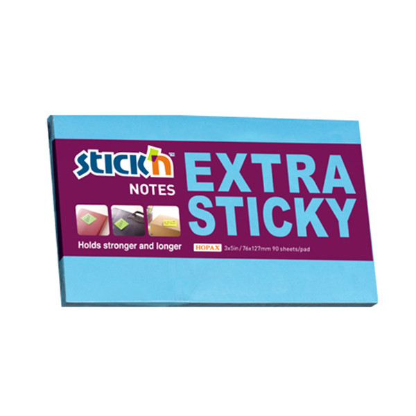 Extra Sticky Notes 76 x 127mm | 90 sheets blue | Stick'n 201707 - 1