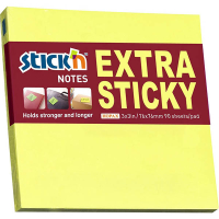 Extra Sticky Notes 76 x 76mm | 90 sheets neon yellow | Stick'n 201700