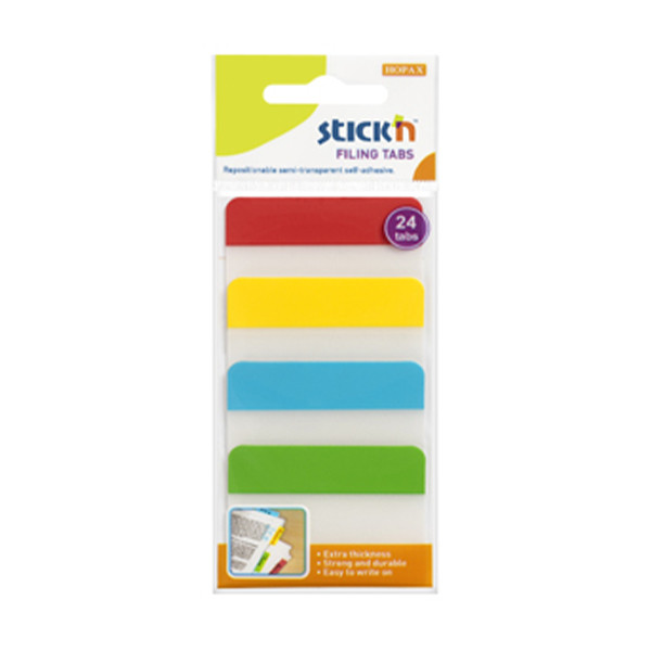 Index tab 38 x  51mm | Stick'n | extra strong assorted colours | 24pcs 201710 - 1