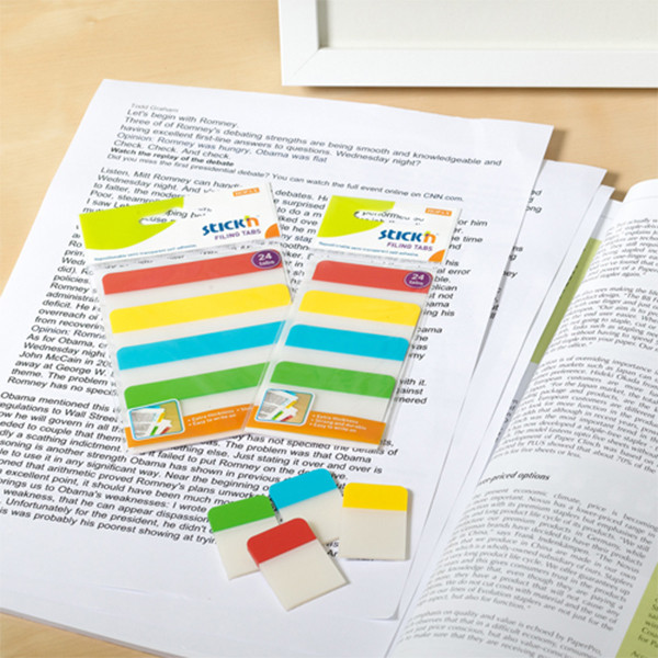 Index tab 38 x  51mm | Stick'n | extra strong assorted colours | 24pcs 201710 - 2