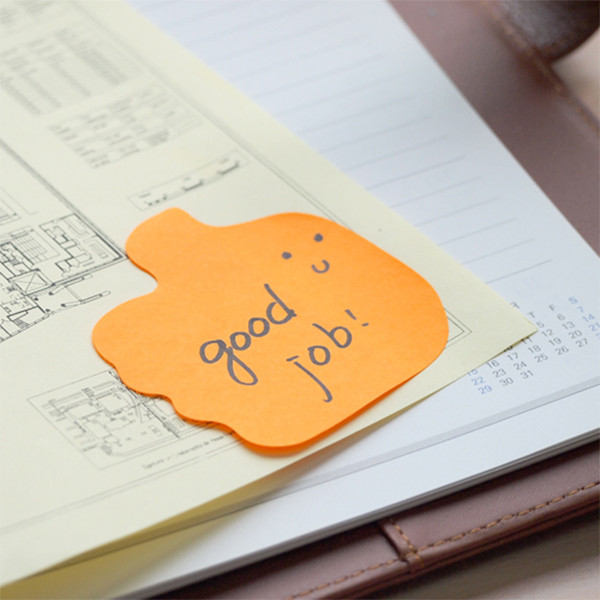 Index tab 70 x 70mm | Stick'n | neon orange thumbs-up | 50pcs 201842 - 2