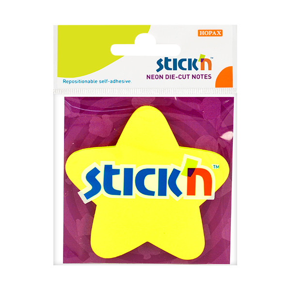Index tab 70 x 70mm | Stick'n | neon yellow star | 50pcs 201846 - 1