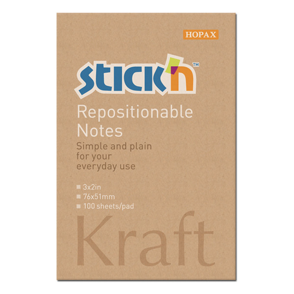 Sticky Notes 51 x 76mm | 100 sheets kraft paper | Stick'n 400882 - 1