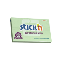 Sticky Notes 76 x 127mm | 360 degrees adhesive edge green | Stick'n 201852
