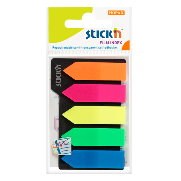 Stick'n coloured index arrows, 45mm x 12mm (5 x 25 tabs) 21143 400887 - 1