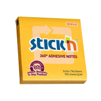 Stick'n gold yellow 360 degrees adhesive edge notes 76mm x 76mm 21551 201749