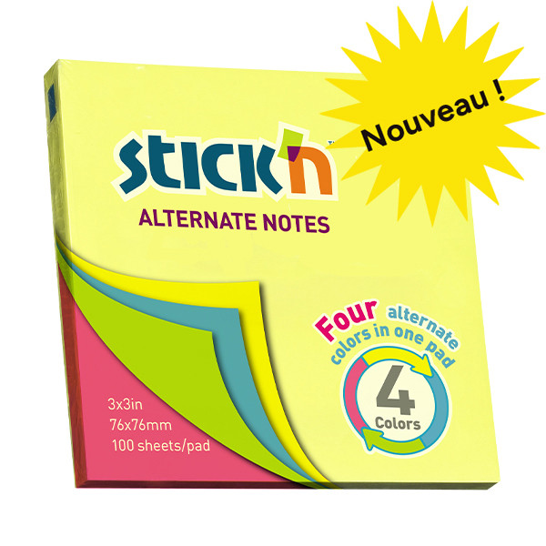 Stick'n neon coloured notes 76mm x 76mm 201841 - 1