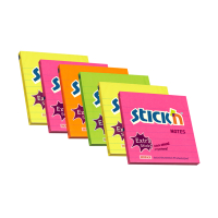 Stick'n neon extra sticky lined notes 101mm x 101mm (6-pack) EH7672 201767