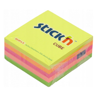 Stick'n neon mix mini cube self-adhesive notes, 250 sheets, 51mm x 51mm 21203 201741