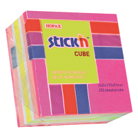 Stick'n neon pink mix mini cube self-adhesive notes, 250 sheets, 51mm x 51mm 21533 201745