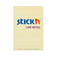 Stick'n pastel yellow lined notes, 102mm x 152mm 21056 404014