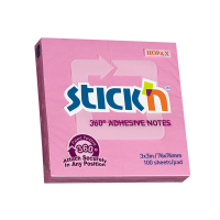 Stick'n pink 360 degrees adhesive edge notes 76mm x 76mm 21554 201755